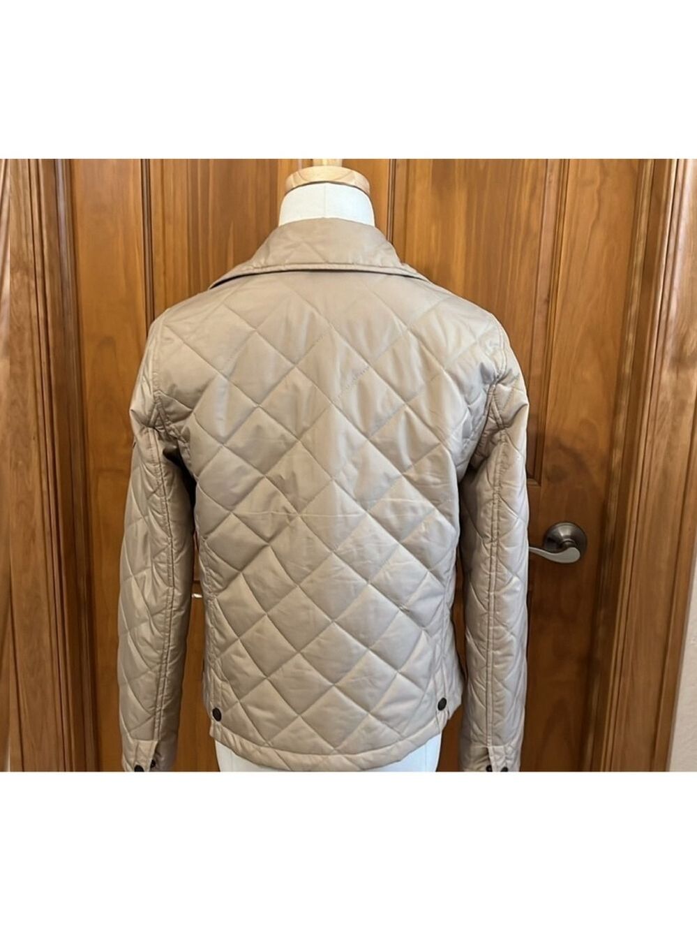 LAUREN Ralph Lauren Quilted Jacket XS S M Beige Navy - Picture 5 of 6